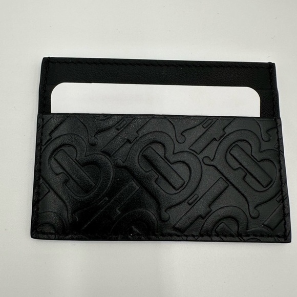 New! Burberry Leather Embossed Cardholder - Picture 1 of 5